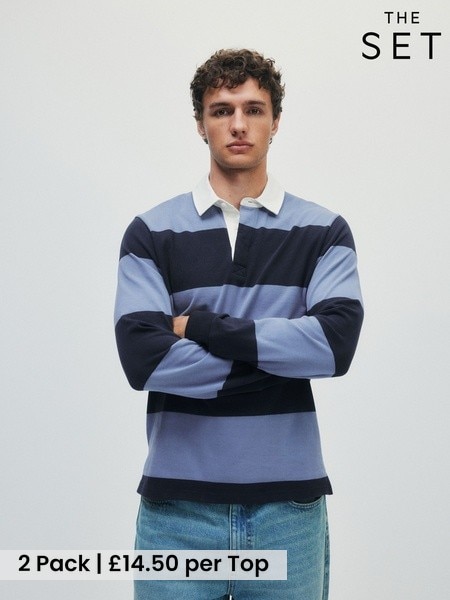 Blue/Navy Stripe - Regular The Set 2pk Rugby Tops