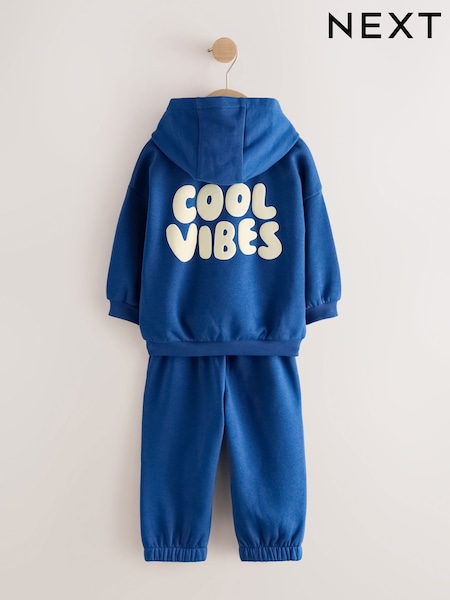 Cobalt Blue - Back Print Hoodie And Joggers Set (3mths-7yrs)