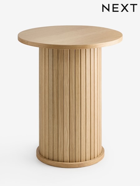 Hyde Oak Veneer Tambour Side Table