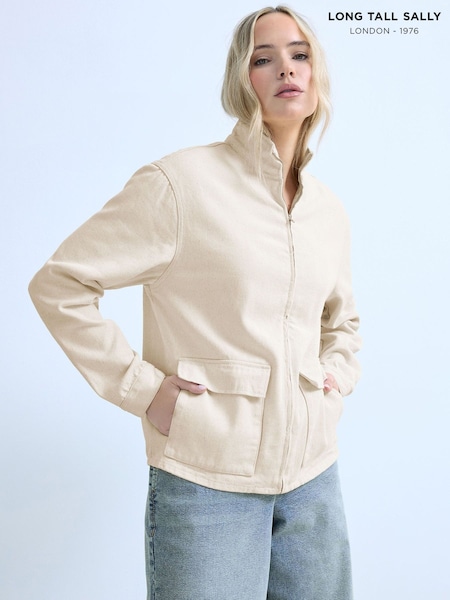 Long Tall Sally Cream Funnel Neck Jacket (V56324) | £50
