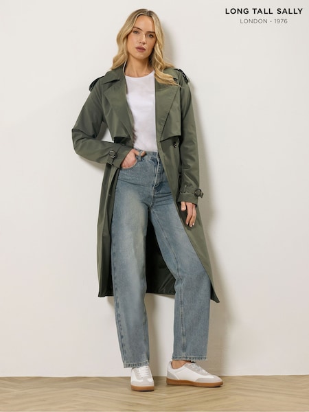 Long Tall Sally Green Trench Coat (V56378) | £74