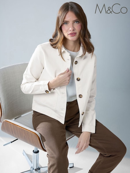 M&Co Cream Twill Shacket (V56386) | £39