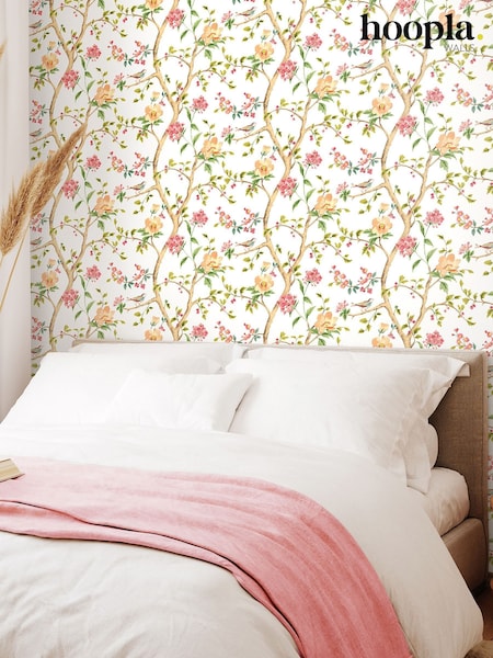 Hoopla Walls Coral Mix Bird Song Coral Mix 10M Wallpaper (V56460) | £40