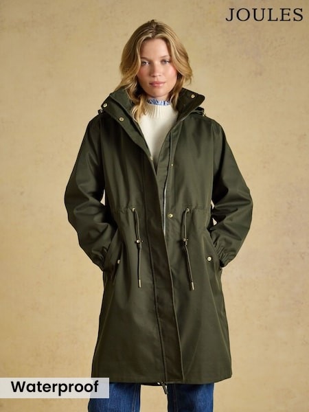 Khaki Green - Stormwell Waterproof Longline Raincoat With Hood