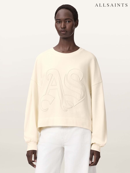 AllSaints White Lila Embos Sweatshirt (V56777) | £129