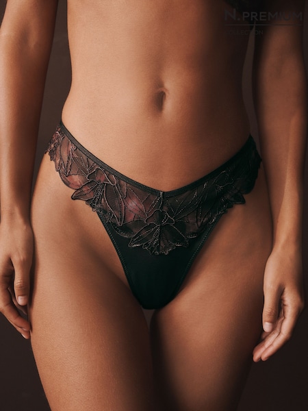 Black - N.premium Swiss Designed Embroidered Knickers