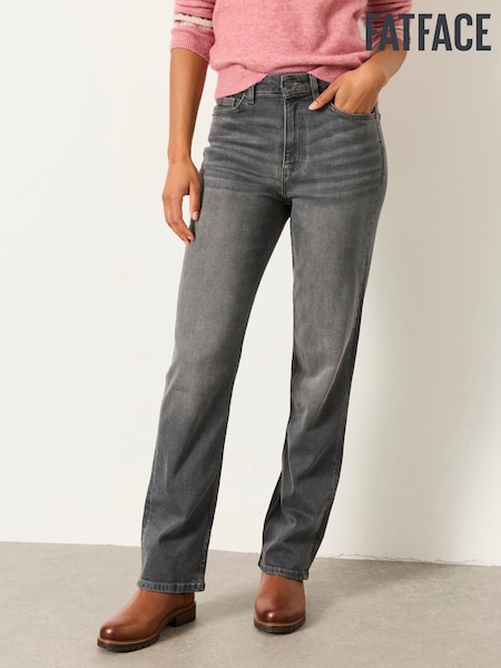 Grey - Fatface Comfort Straight Jeans