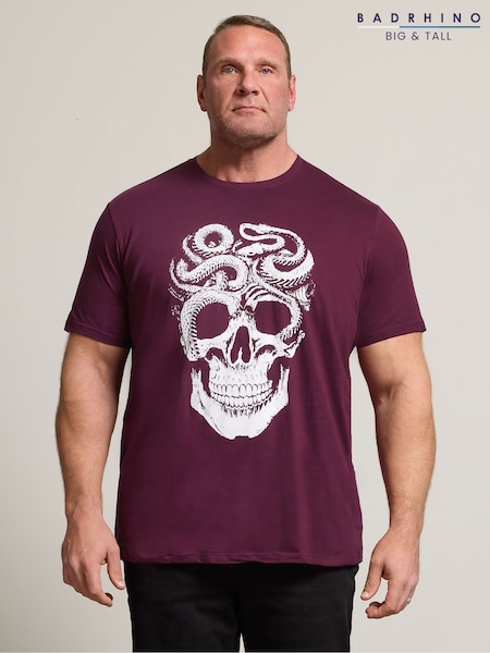 BadRhino Big & Tall Red Skull Snake T-Shirt (V56870) | £20
