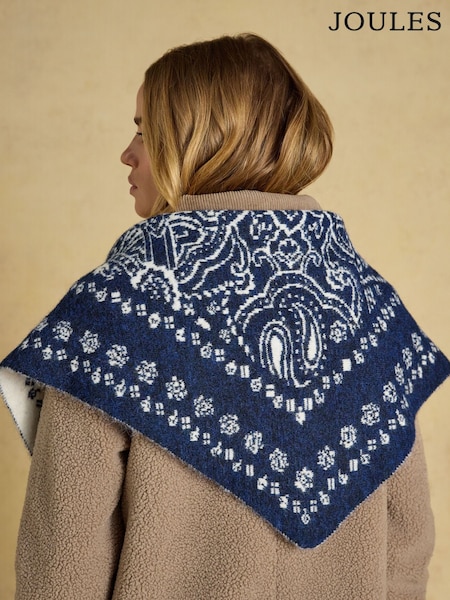 Blue & White Bandana Reversible - Joules Kendra Triangle Scarf