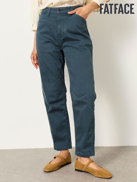 Teal Blue - Fatface Chino Tapered Trousers