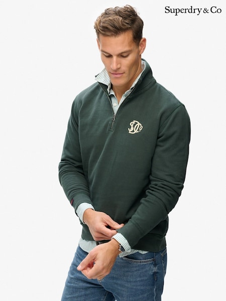 Superdry Green Athletic SD Co Half Zip Sweatshirt (V56971) | £55