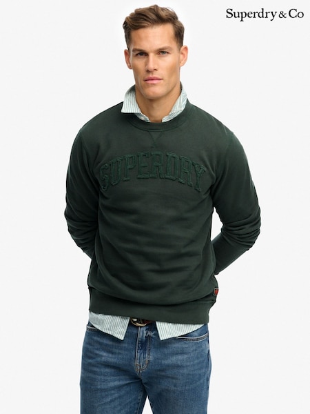 Superdry Green Vintage Athletic Tonal Crew Neck Sweattop (V56973) | £55