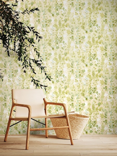 Ohpopsi Olive Linen Blossom 10M Wallpaper (V57069) | £77