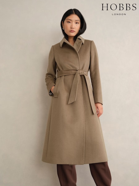 Hobbs Natural Livia Wool Coat (V57146) | £379