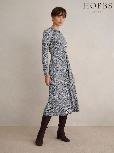 Hobbs Blue Dakota Jersey Dress (V57154) | £99
