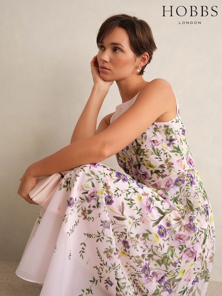 Hobbs Floral Pink Carly Dress (V57155) | £169