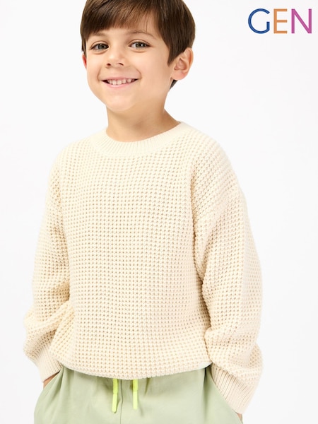 GEN Cream Slouchy Crew Neck Jumper (V57157) | £28