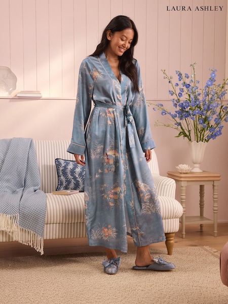 Blue - Avielle Hammered Satin Robe