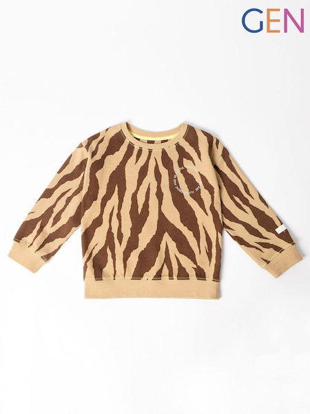 GEN Brown Tiger Stripe Sweatshirt (V57184) | £22