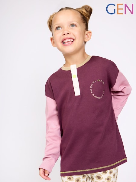 GEN Purple Long sleeve printed T-Shirt (V57185) | £18
