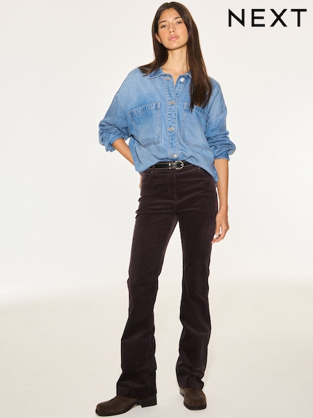 Chocolate Brown - Super Soft Corduroy Bootcut Trousers