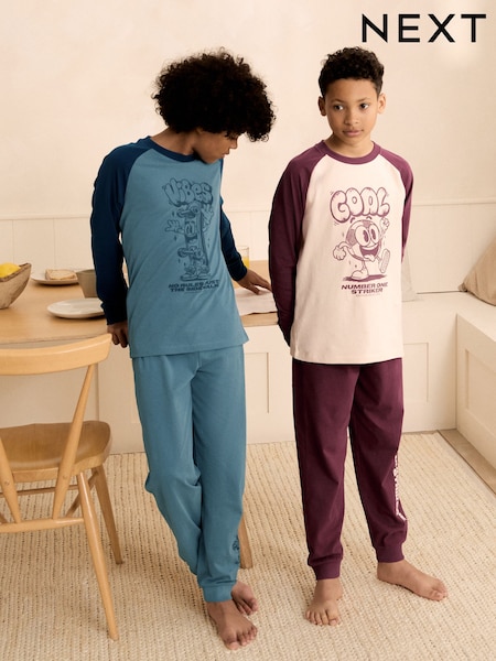 Red/Blue Cool Vibes - Long Sleeve Pyjamas 2 Pack (3-16yrs)