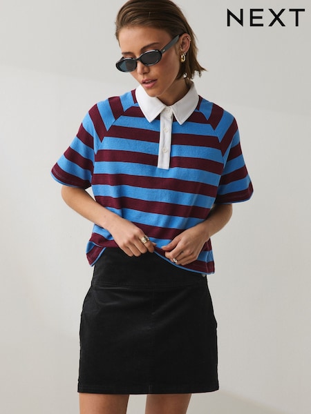 Black - Cord Mini Skirt