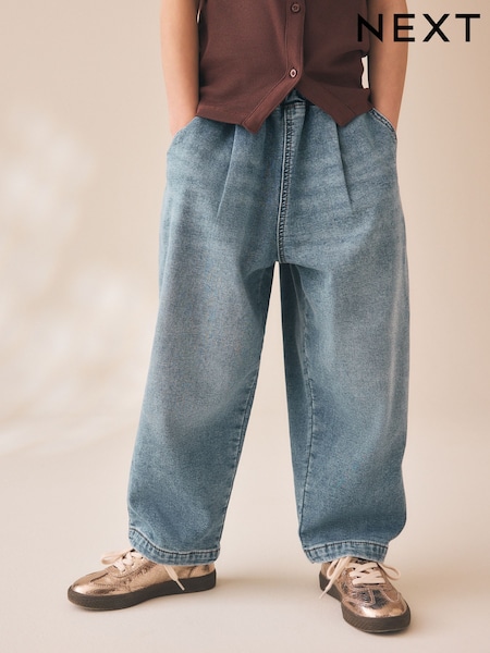 Mid Wash Jersey Denim - Baggy Loose Fit Jeans (3-16yrs)