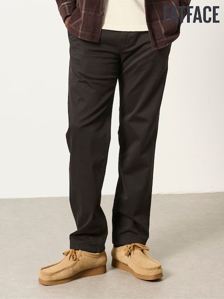 Black - Regular Fatface Straight Fit Chinos