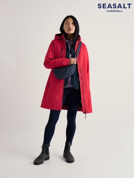 Seasalt Cornwall Pink Coverack Waterproof Coat (V57675) | £160