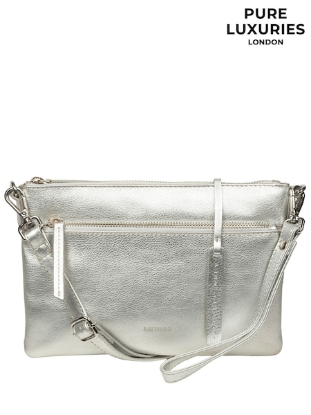 Pure Luxuries London Black 'Estelle' Leather Clutch and Cross Body Bag (V57700) | £39