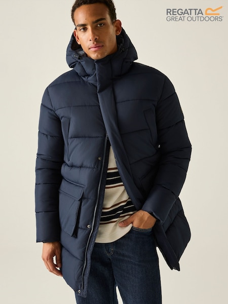 Blue - Regular Regatta Marek Longline Baffled Jacket