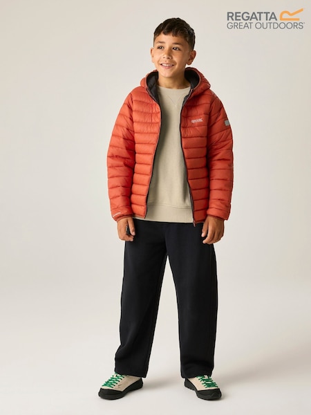 Orange - Regatta Junior Hooded Marizion Baffled Jacket