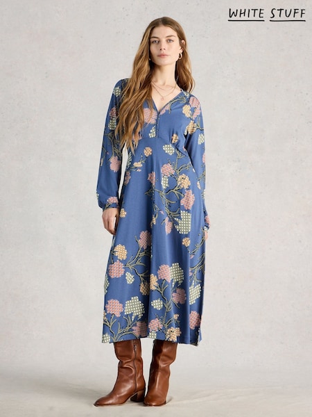 White Stuff Sky Blue Megan Jersey Dress (V58541) | £69