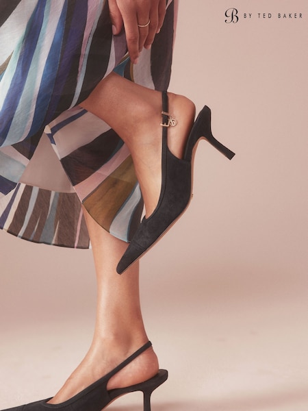 Navy Suede - B By Ted Baker Point Toe Sling Back Heels