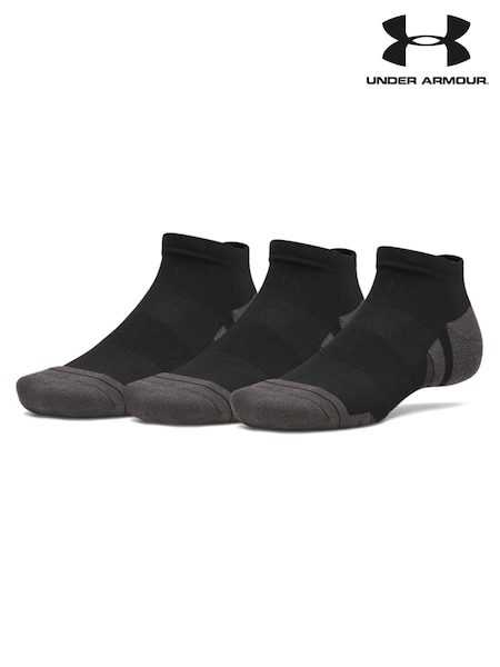 Black - Regular Under Armour Performance Tech Lowcut Socks 3 Pack