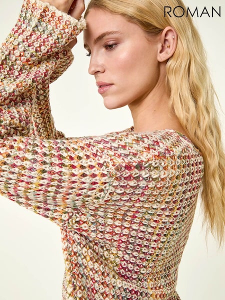 Roman Pink/Multi Textured Spacedye Knit Jumper (V59702) | £45