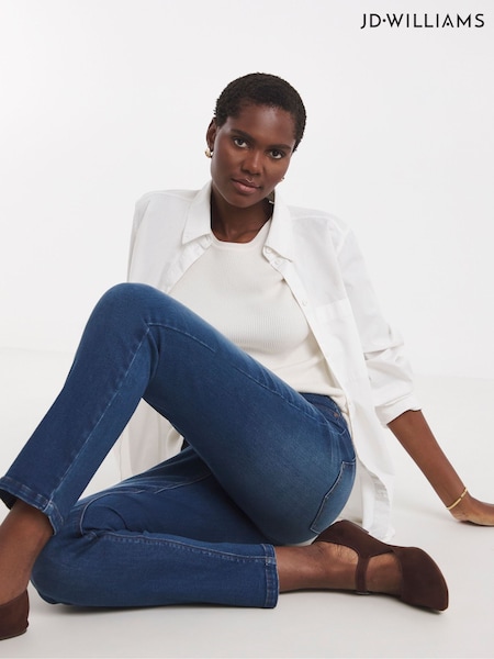 JD Williams Blue High Waist Super Stretch Slim Leg Jeans (V59773) | £32