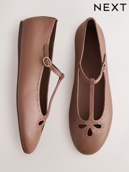 Camel - Forever Comfort® Leather Mary Jane Shoes