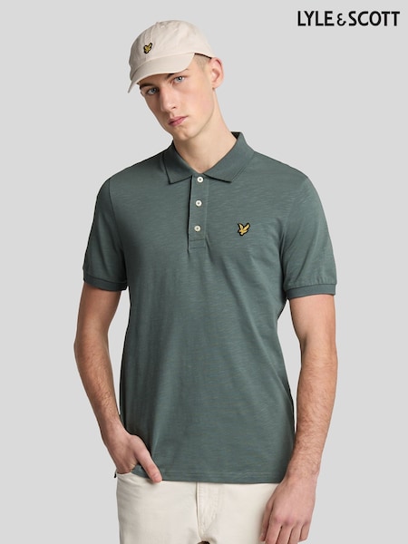 Lyle & Scott Green Slub Polo Shirt (V59981) | £60