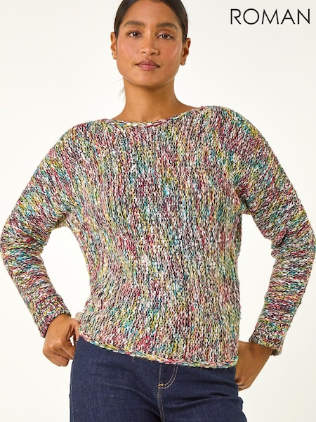 Roman Natural Patterened Tape Yarn Knit Jumper (V60029) | £48