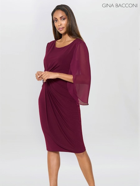 Gina Bacconi Red Ryder Jersey And Chiffon Wrap Dress (V60207) | £150