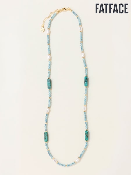 Blue - Fatface Sparkle Bead Necklace