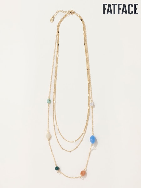 Multi Colour - Fatface Layered Stone Necklace