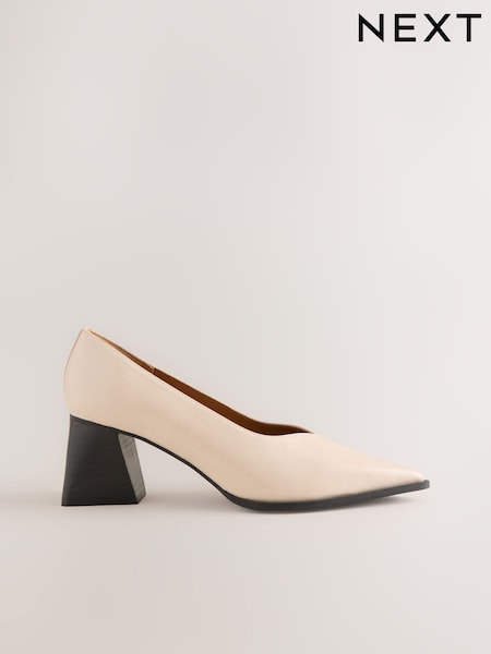 Bone - Forever Comfort® Point Toe Block Heels