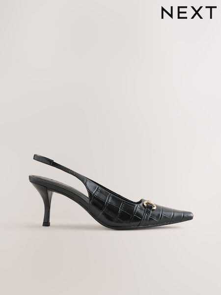Black - Forever Comfort® Chisel Toe Slingback Heels