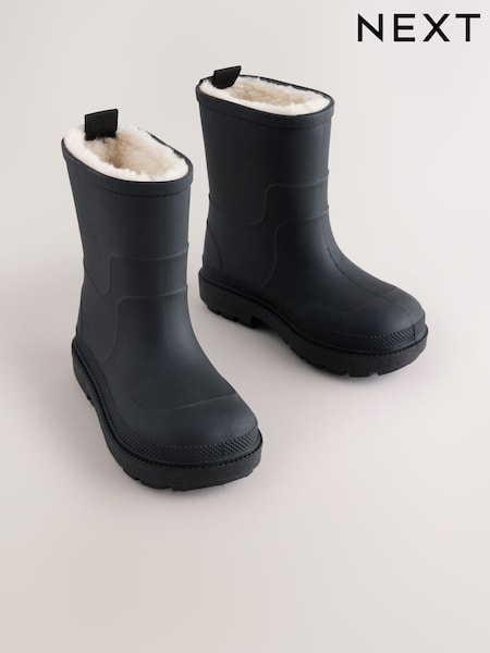 Black - Warm Lined Wellies