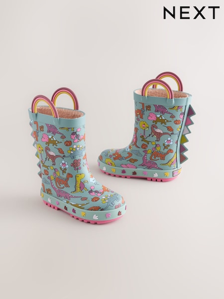 Teal Blue Dinosaur - Handle Wellies