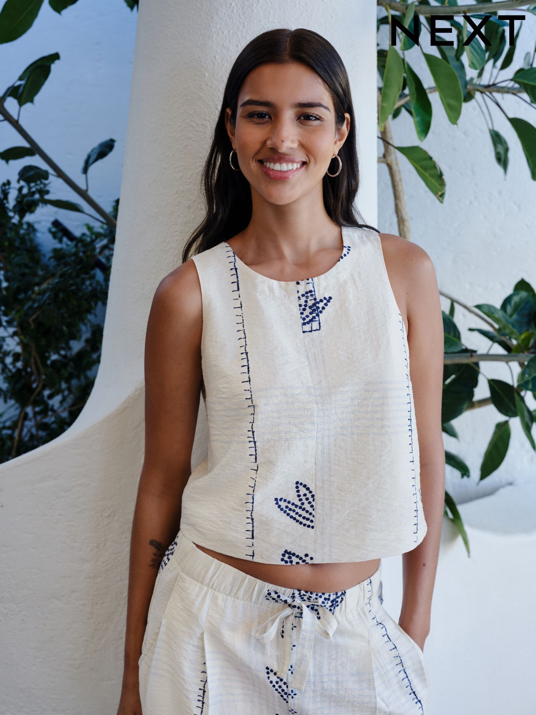 Women's Cream Linen Tops | Next Official Site
