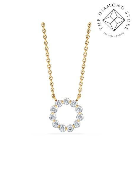 The Diamond Store White Eternal Glow Lab Diamond Necklace 0.25ct in 18K Gold Vermeil (V60559) | £141